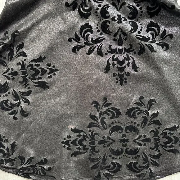 Fairygoth Silver And Black dress Velvet Design Fit and Flare Whimsigoth SZ XL - Picture 11 of 12
